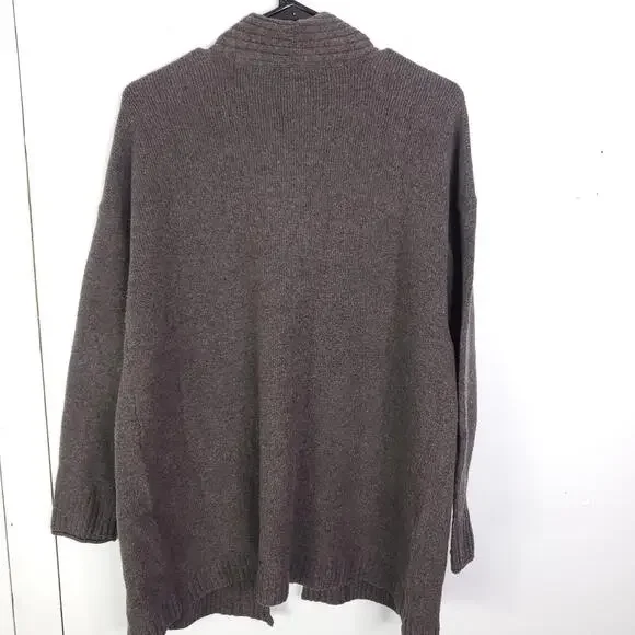 J Jill Sweater Womens Small OPen Cardigan Brown Pockets Chunky Knit Soft Comfy - Picture 2 of 9